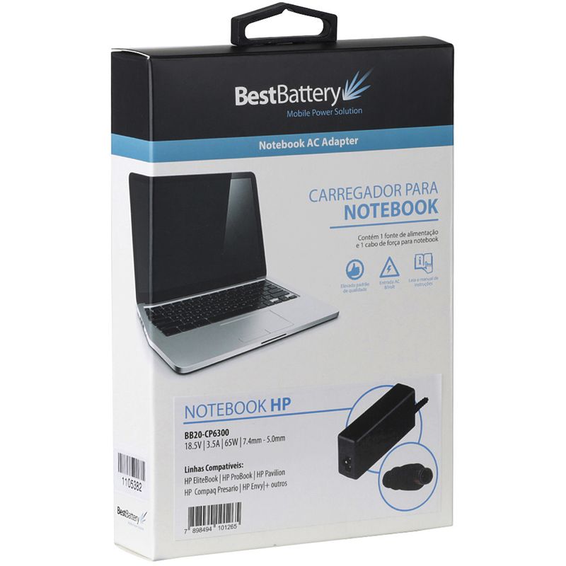 Fonte Carregador Para Notebook Hp Pavilion Dv7 1080 Baterias