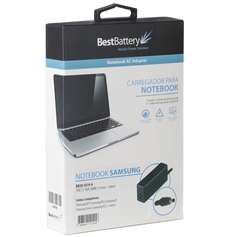 Fonte Carregador para Notebook Samsung NP270E5e - BB Baterias