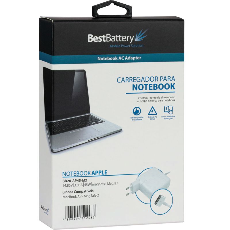 MacBook Air（13-inch, 2017）　充電器・DVDドライブ付 Fonte Carregador para Notebook Apple MacBook Air 13-inch 2017 - BB