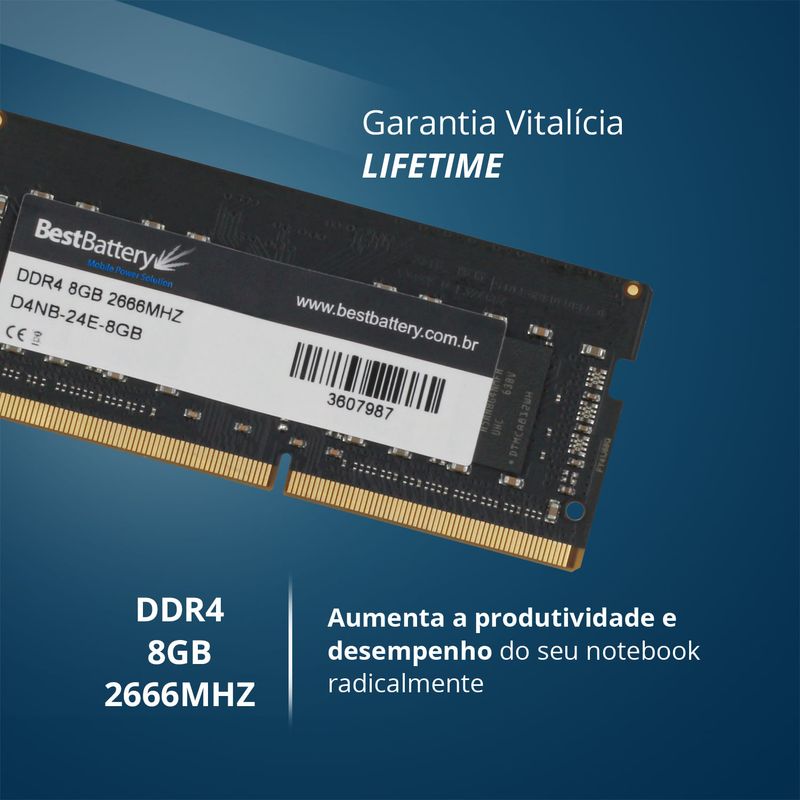 Memoria Original DDR4 8GB 2666 Mhz Notebook 8 Chips 1.2v - BB Baterias