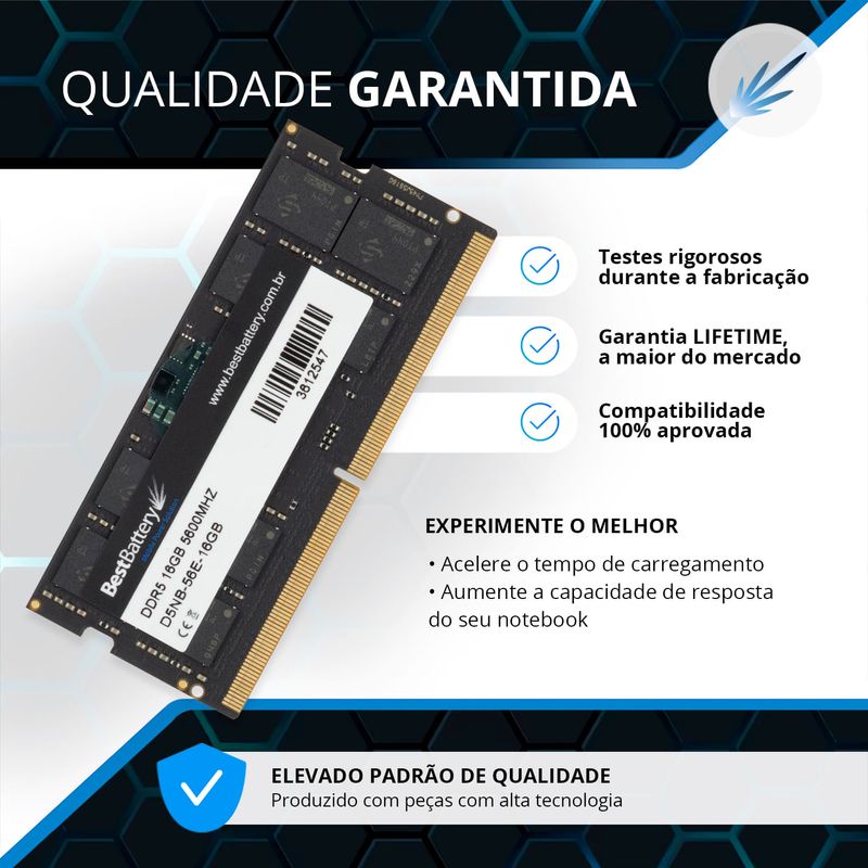 Memoria RAM 16GB DDR5 5600Mhz para Notebook Samsung - BB Baterias