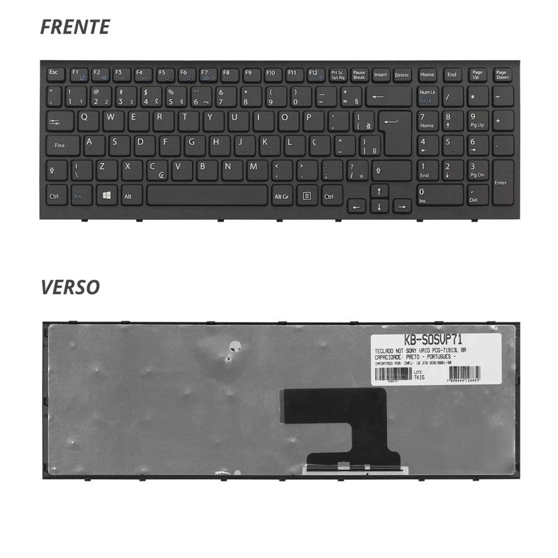 Teclado para Notebook Sony Vaio PCG-71911X - BB Baterias