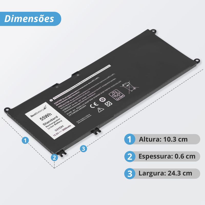 Bateria para Notebook Dell Latitude 3590 - BB Baterias